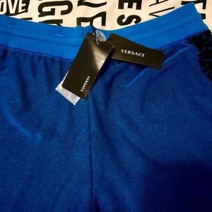 Sold!!! Versace Bermuda logo sweat shorts, sapphire blue, men’s size 52 US 36
